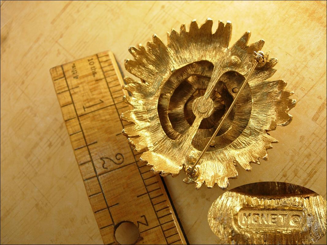 HUGE Vintage signed Monet cascading Flower brooch