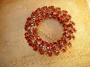 Vintage 100 Rhinestone Brooch Chunky cascading Circle Fall colors
