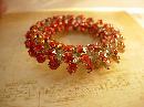Vintage 100 Rhinestone Brooch Chunky cascading Circle Fall colors