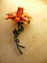 HUge Vintage Enamel Trembler Flower brooch