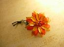 HUge Vintage Enamel Trembler Flower brooch