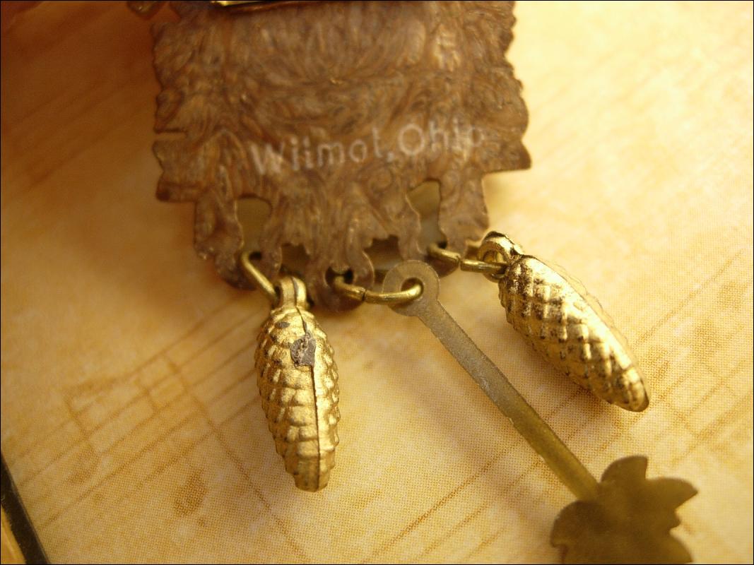 Vintage Signed cuckoo clock Brooch Alpine Alpa