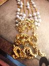 Vintage SIgned Vogue HUGE dragon necklace statement piece with festoon swags