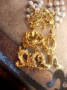 Vintage SIgned Vogue HUGE dragon necklace statement piece with festoon swags
