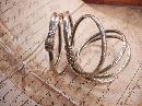 Antique sterling SNAKE bracelets Pair of 4 & 2 Coil Serpents and silver gypsy fortune teller