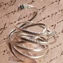 Antique sterling SNAKE bracelets Pair of 4 & 2 Coil Serpents and silver gypsy fortune teller