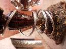 Antique sterling SNAKE bracelets Pair of 4 & 2 Coil Serpents and silver gypsy fortune teller