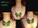 Vintage Enamel HUGE Chinese jeweled eye Dragon Necklace Signed Vendome