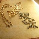 HUGe Runway Signed Double Dragon Super long Necklace Napier