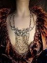 Huge Gothic Dragon medieval cross chandelier necklace statement necklace