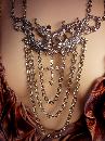 Huge Gothic Dragon medieval cross chandelier necklace statement necklace