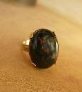 HUge Vintage Bloodstone ring 10kt gf with healing properties