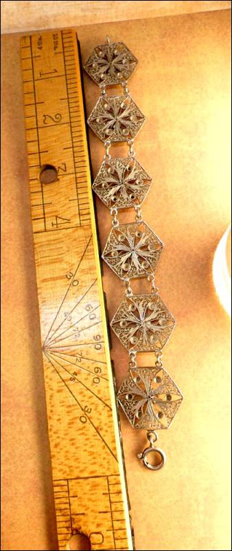 VIntage enamel filigree bracelet 8