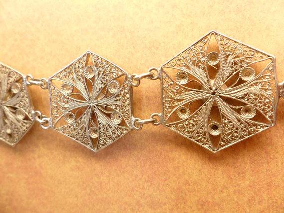 VIntage enamel filigree bracelet 8