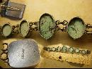 Vintage sterling Burmese Turquoise Indian bracelet with primitive turquoise stones