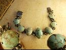 Vintage sterling Burmese Turquoise Indian bracelet with primitive turquoise stones