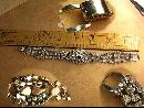 Vintage fancy rhinestone bracelet large tear drop links