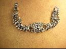 Vintage fancy rhinestone bracelet large tear drop links
