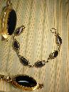 Vintage Victorian bracelet Black onyx stones 12kt gf