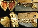 ANtique Rose gold Victorian bracelet Heart locket bracelet mixed metal gold filled charm bracelet