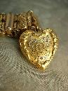 ANtique Rose gold Victorian bracelet Heart locket bracelet mixed metal gold filled charm bracelet