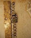Vintage Bookchain bracelet Locket bracelet with victorian children Purple lava glass top
