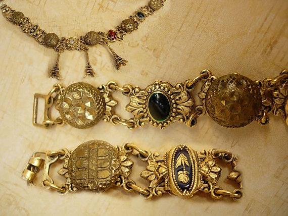 Paris Charm enamel button bracelet