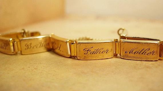 ANtique victorian bracelet Mother and family Bertha father ed Heirloom