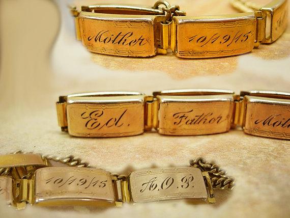 ANtique victorian bracelet Mother and family Bertha father ed Heirloom
