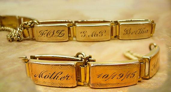 ANtique victorian bracelet Mother and family Bertha father ed Heirloom