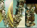 Dazzling signed Lisner smokey topaz glass and aurora borealis bracelet