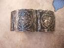 HUGe Vintage Sterling MExican signed hinged bracelet 75 grams 1920's hallmarked