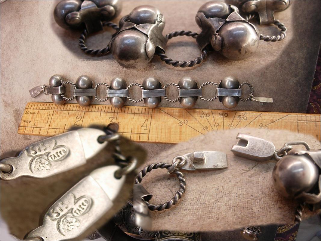 Vintage Sigi Pineda modernist sterling bracelet Goth meets mechanical age