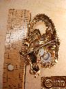 Gorgeous Vintage HAR Enamel Rhinestone Dragon brooch HUGE aurora borealis stones
