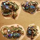 Gorgeous Vintage HAR Enamel Rhinestone Dragon brooch HUGE aurora borealis stones