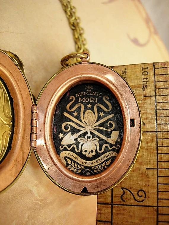 Devil talisman tooth locket bizarre watch chain skull necklace