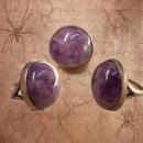Vintage amethyst Ring HUGE Sphere sterling signed Spiritual healing gemstone February Birthstone