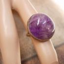 Vintage amethyst Ring HUGE Sphere sterling signed Spiritual healing gemstone February Birthstone