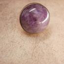 Vintage amethyst Ring HUGE Sphere sterling signed Spiritual healing gemstone February Birthstone
