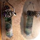 HUGE Healing wand Mystical green amethyst sterling Poison pendant Gemstones OOAK and labradorite and amethyst and more