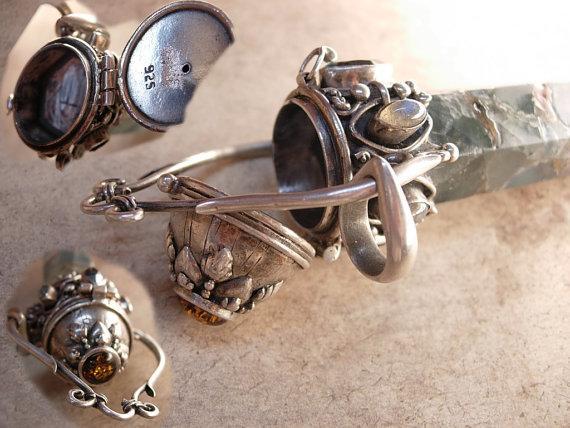 HUGE Healing wand Mystical green amethyst sterling Poison pendant Gemstones OOAK and labradorite and amethyst and more