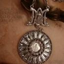 French Miraculous sacred heart necklace Rhinestones