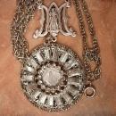 French Miraculous sacred heart necklace Rhinestones
