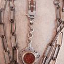 Antique VIctorian Watch FOB Necklace Fancy Goldstone with intricate setting