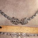 Vintage Art Nouveau Floral Mourning Bracelet Fancy Acorn links