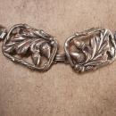 Vintage Art Nouveau Floral Mourning Bracelet Fancy Acorn links