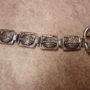 Vintage Art Nouveau Floral Mourning Bracelet Fancy Acorn links