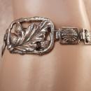 Vintage Art Nouveau Floral Mourning Bracelet Fancy Acorn links