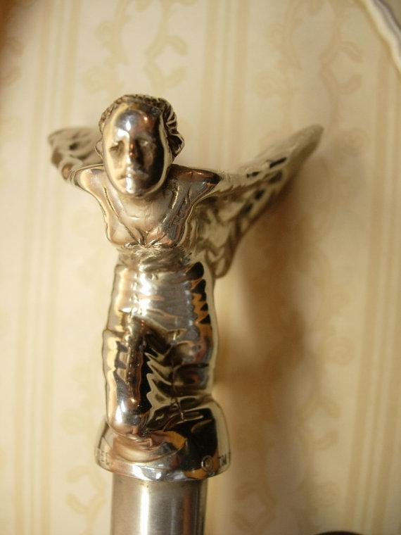Vintage Rolls Royce Hood ornament Spirit of Ecstasy Flying Lady nouveau winged woman