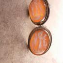 Antique 3 Graces Cameo earrings Sterling Screw on carved figural Neoclassical